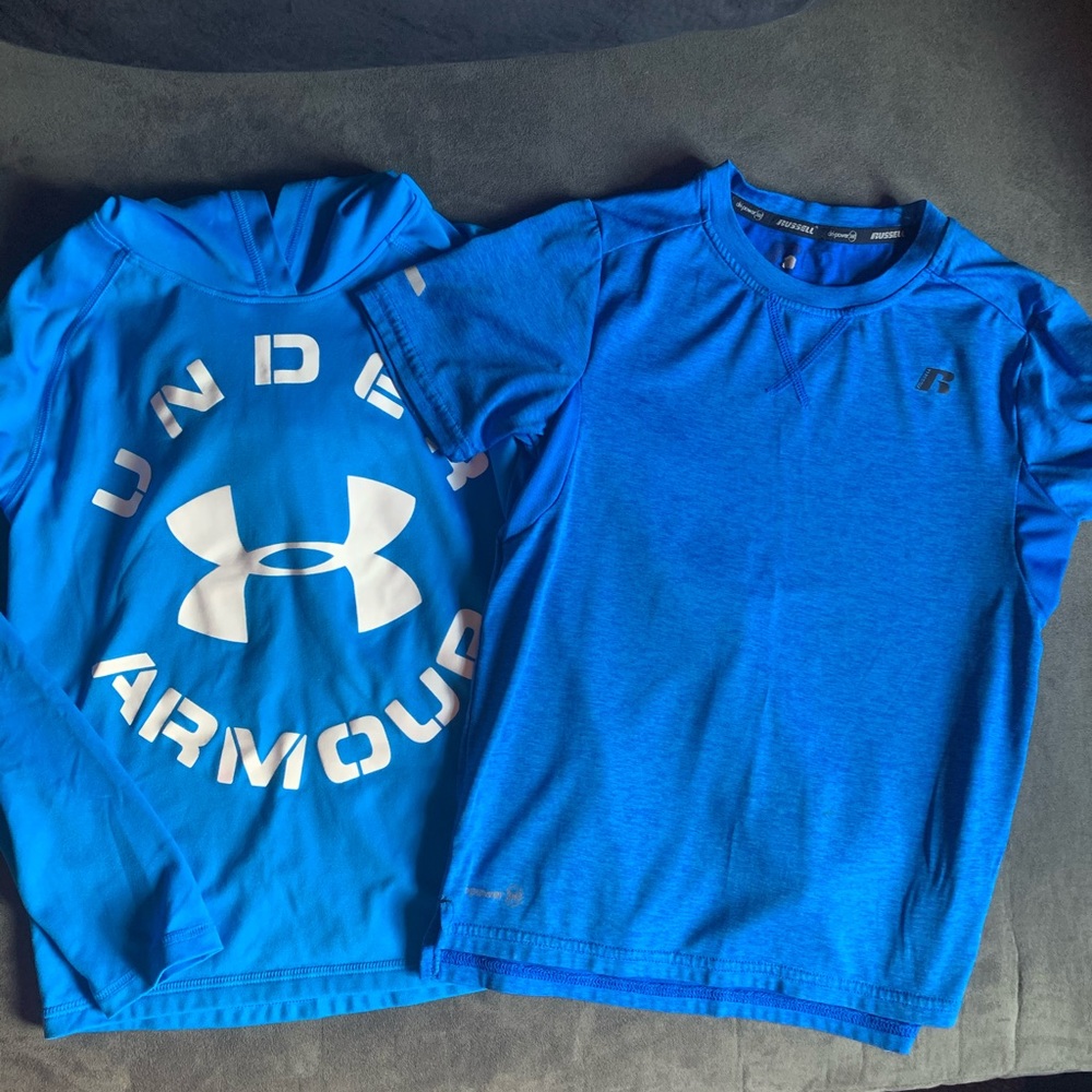 Boys• Under armor and Russell shirts